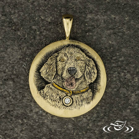 Engraved Dog Pendant