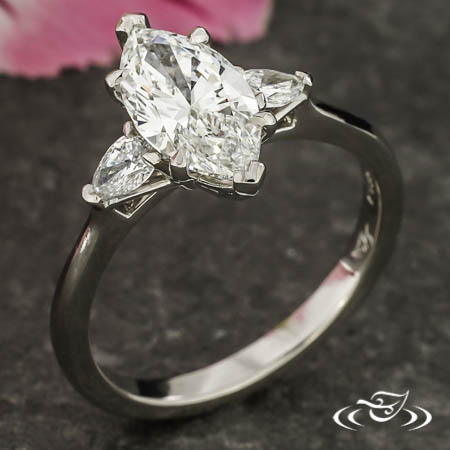 Three Stone Marquise Engagement Ring.