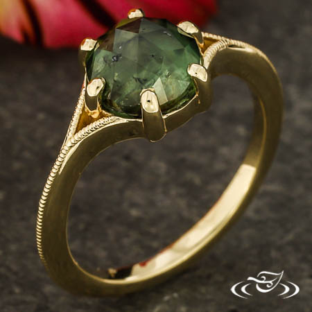 14K Yellow Gold Montana Sapphire Engagement Ring