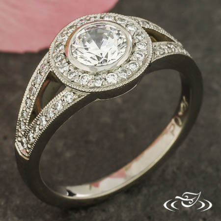 Split Shank Bezel Engagement Ring