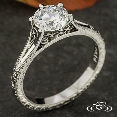 Vintage Inspired Initial Ring