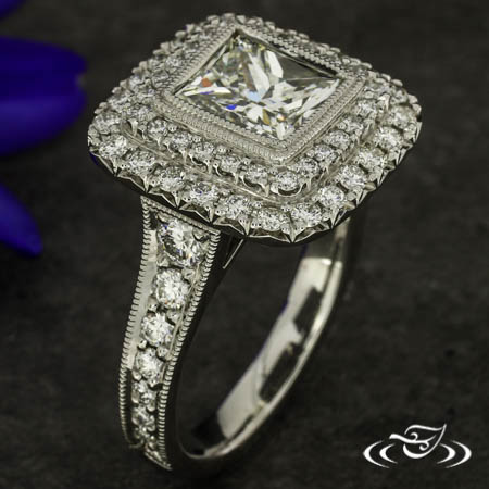 Princess Diamond Double Halo Ring