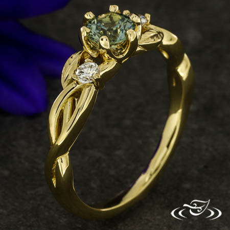 Vine And Sapphire Engagement Ring