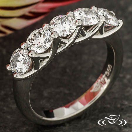 Custom Platinum 5 Stone Band