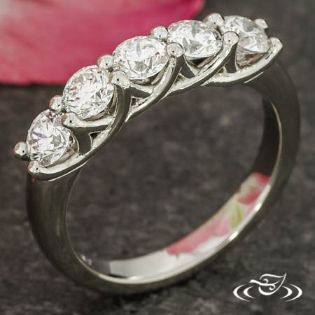 5 Stone Shared Prong Ring