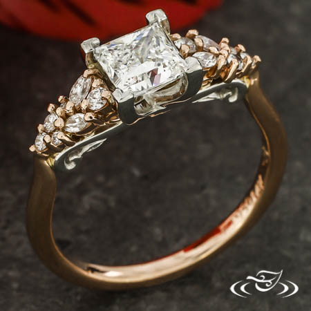 Princess Cluster Engagement Ring