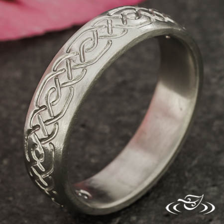 Platinum Celtic Knot Inspired Band