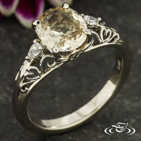 Peach Sapphire Vintage Ring