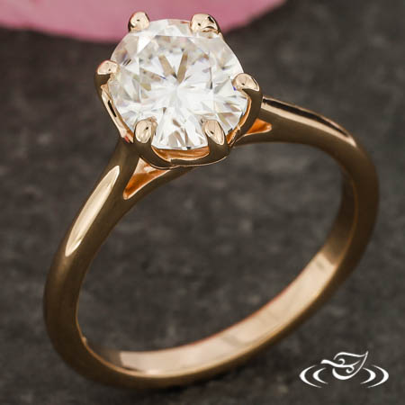 14K Rose Gold And Moissanite Engagement Ring