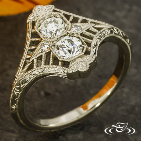 Edwardian Diamond Duet Ring