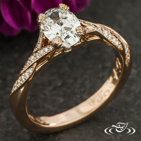 Seashell Twist & Filigree Engagement Ring