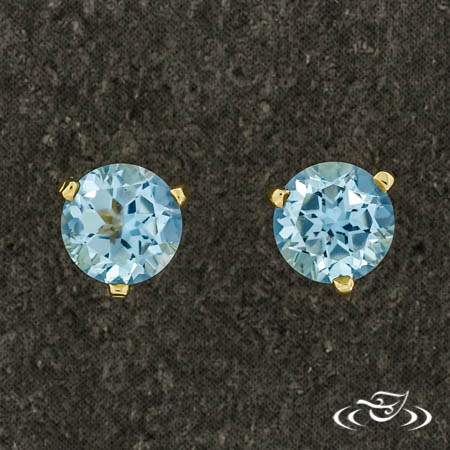 Blue Topaz Stud Earrings