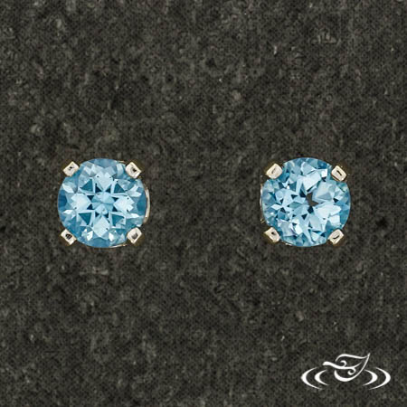 Blue Topaz Stud Earrings