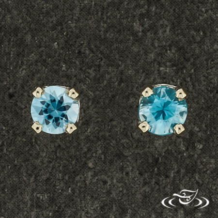 Blue Zircon Stud Earrings