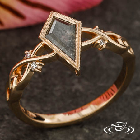 Rustic Kite Diamond Twist Engagement Ring
