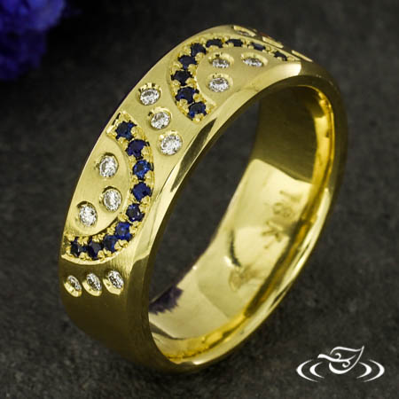 Diamond And Sapphire Arc Band