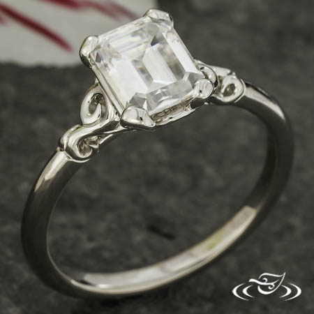 Curl And  Emerald Cut Ring