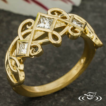 Art Nouveau Princess Diamond Ring
