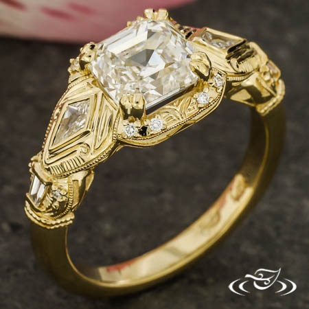 Kite Diamond Five Stone Engagement Ring