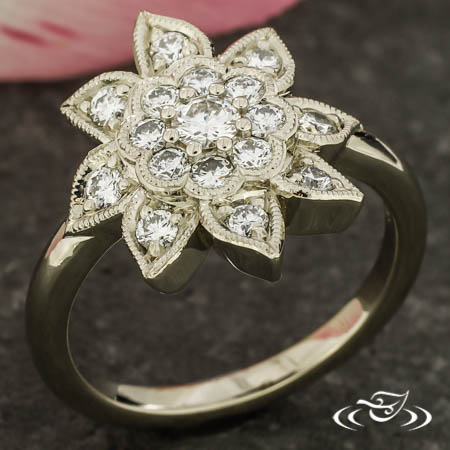 Art Nouveau Inspired Edelweiss Ring