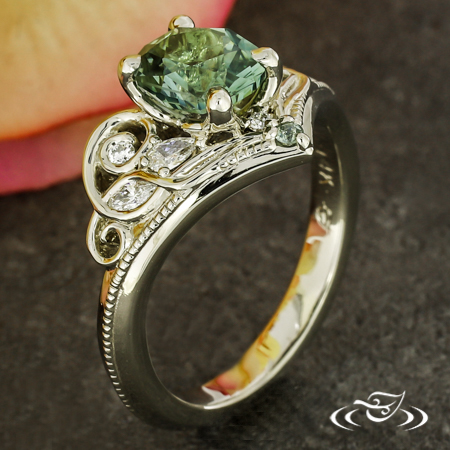 Custom Montana Sapphire Engagement Ring