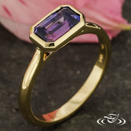  Yellow Gold Parti Sapphire Engagement Ring