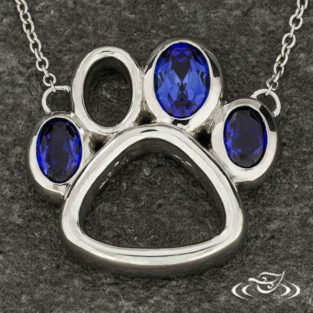 Sapphire Paw Pendant 