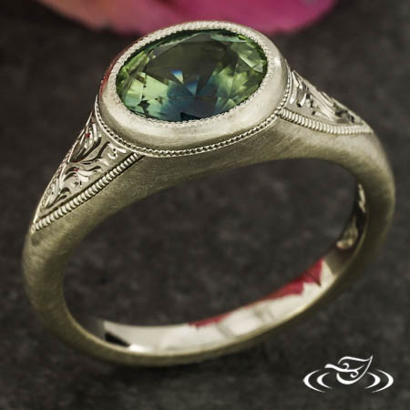 East-West Montana Sapphire Engagement Ring