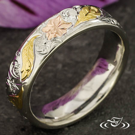 Golden Feather And Lotus Flower Band