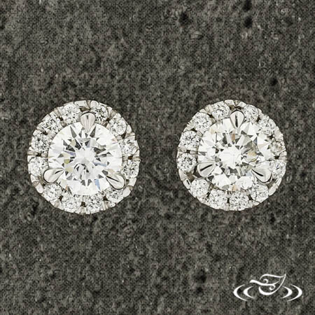 Lab Diamond Halo Earrings