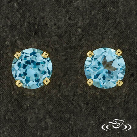 Blue Topaz Stud Earrings