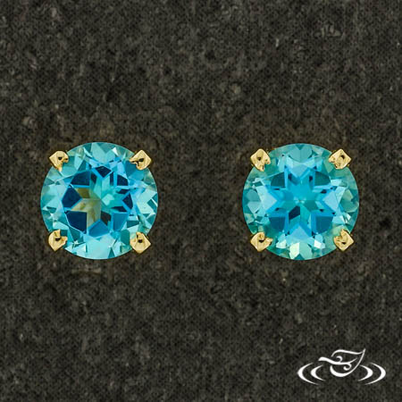 Blue Topaz Stud Earrings