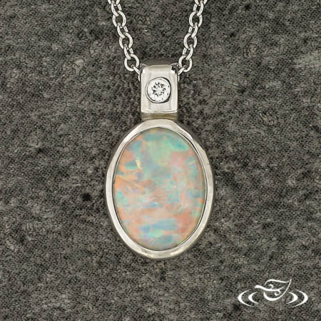 Opal And Diamaond Pendant