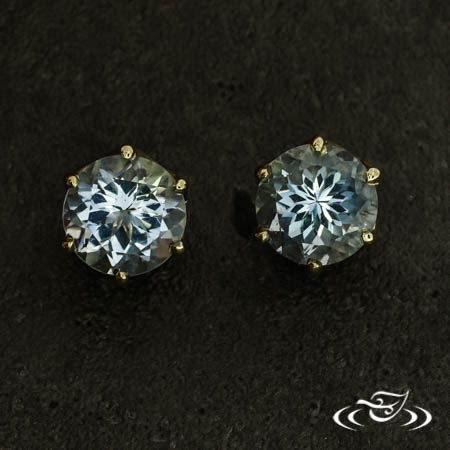 14Kw 8Mm Aquamarine Studs