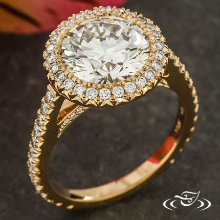 Pavé Halo Engagement Ring