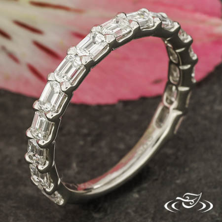 Platinum East-West 1.50Ctw EC Diamond 3/4 Way Band