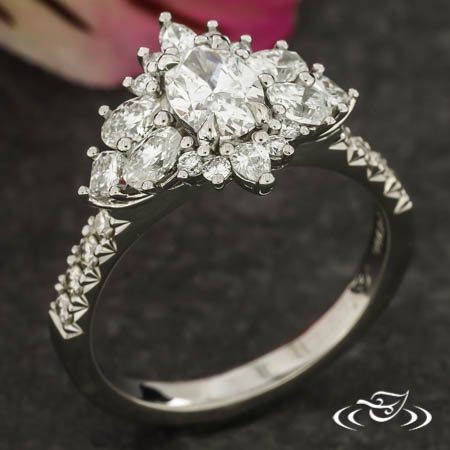 Cluster Diamond Engagement Ring