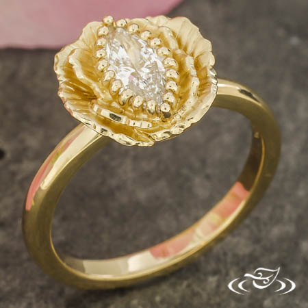  Yellow Gold Poppy Engagement Ring