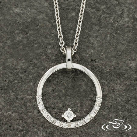 14K White Circle Necklace