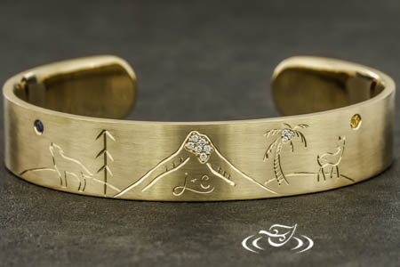 Fawn, Isla, Wolf Family Cuff Bracelet