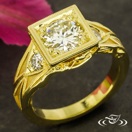 Golden Art Nouveau Ring