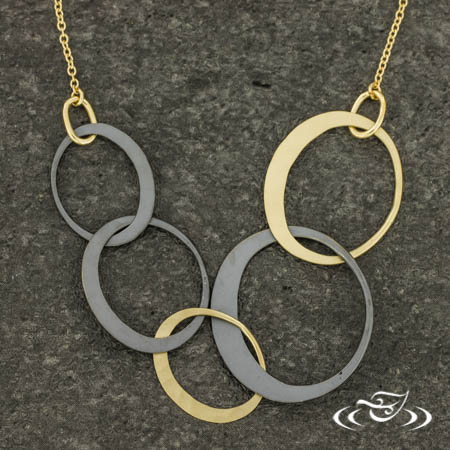 Petite Eclipse Two-Tone 5 Link Necklace