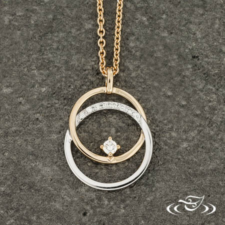 14K Two-Tone Circle Necklace