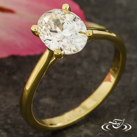 18Kt Yellow Oval Lab Diamond Solitaire