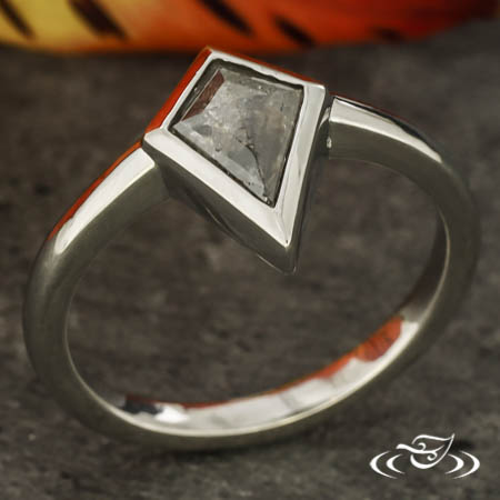 Kite Shaped Rustic Diamond Ring