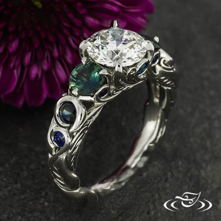 Floral Inspired Three-Stone Ring