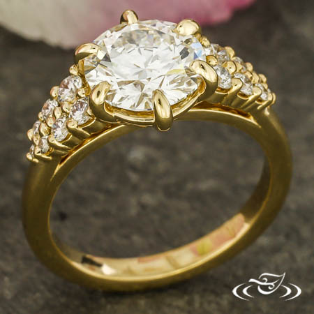 Tapering Cluster Engagement Ring