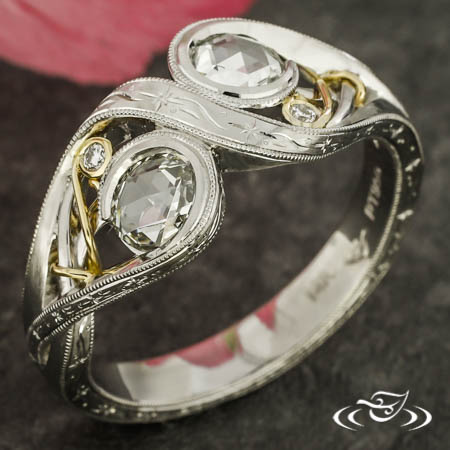 Two-Tone Rose Cut Diamond Ring