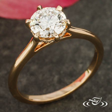 Rose Gold Hidden Halo Engagement Ring