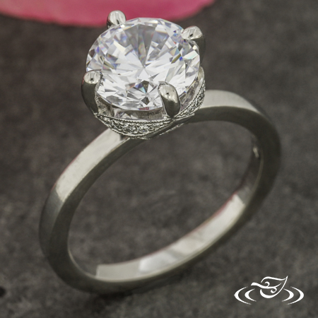 Hidden Halo Engagement Ring